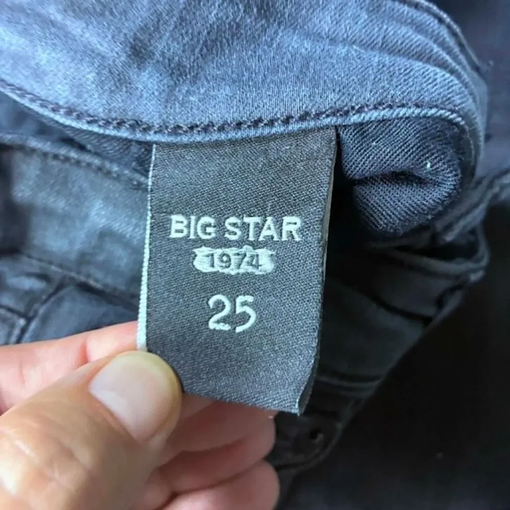 Big Star Alex Skinny Jeans Womens 25 Black Mid Rise Stretch Denim Pants